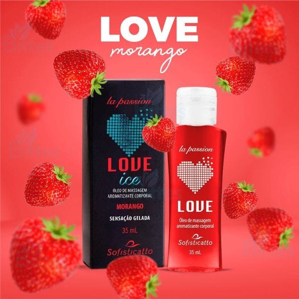 Love Ice Morango -Óleo De Massagem